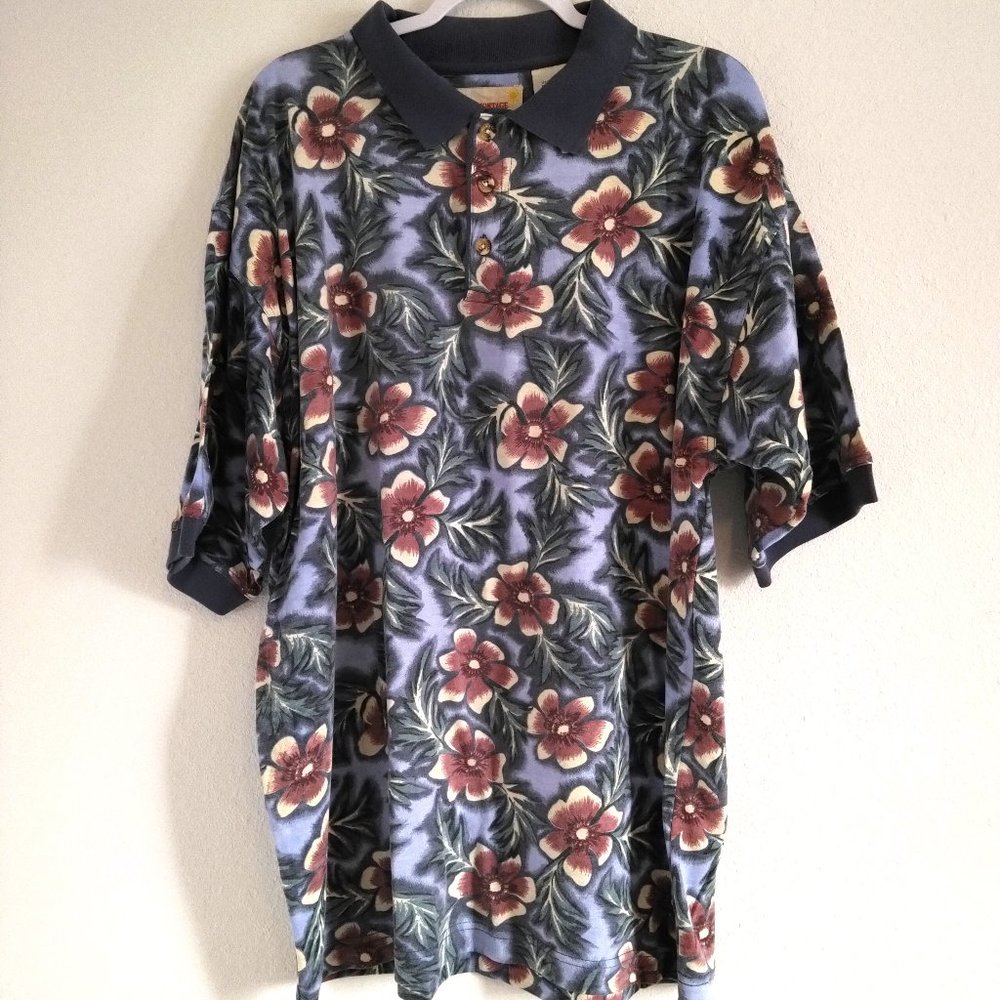 Montage Hawaii Hawaian Beach Style Printed Casual Polo Shirt Mens Size XL